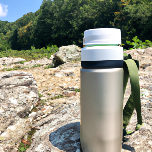 An outdoor adventure setting with a cooler